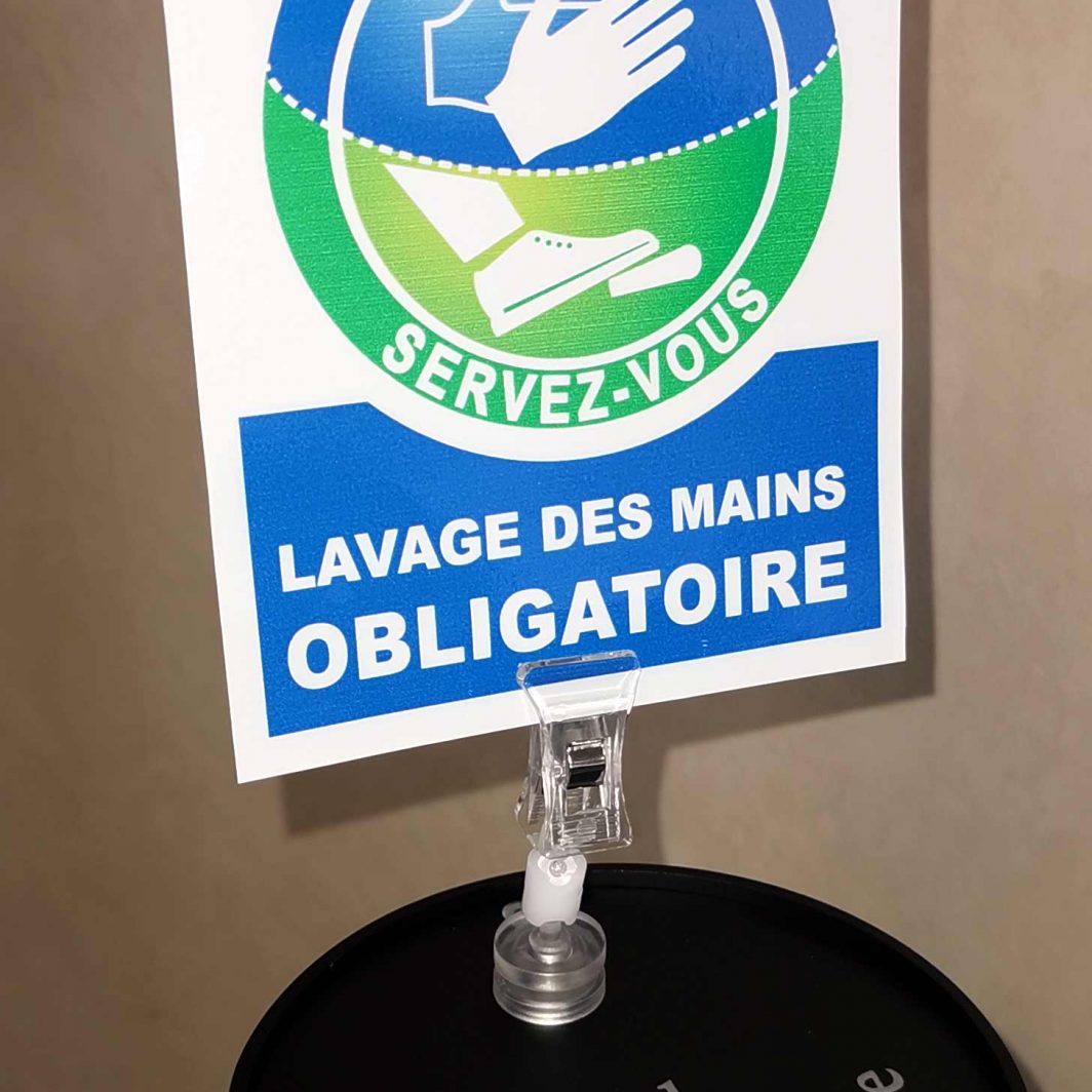 Decorpeint distributeur de gel hydroalcoolique sur pied affiche